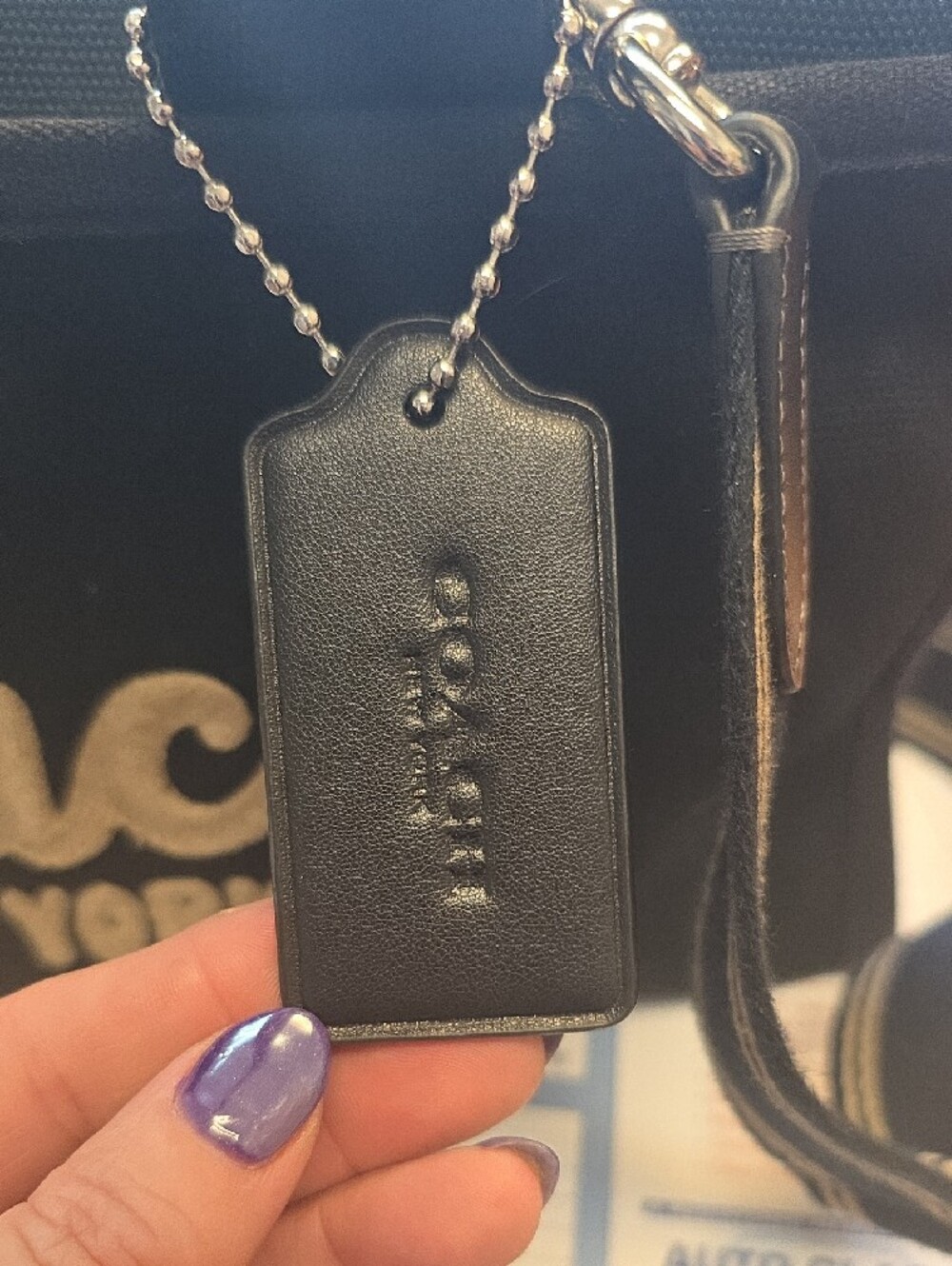 Coach Black Canvas Purse with Gold Embroidered Script - Picture 11 of 11